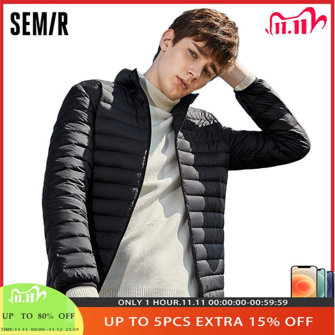 SEMIR  Down Jacket Men Winter 2020 Portability Warm 90% White Duck Down Hooded Man Coat jaqueta masculino chaqueta hombre